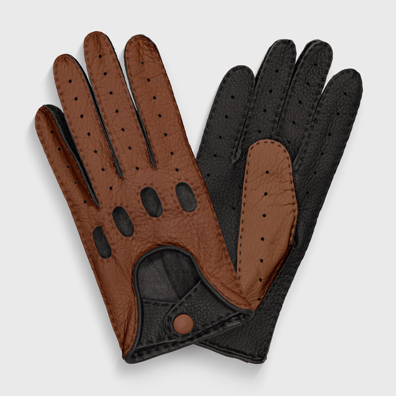 Brown leather deals driving gloves